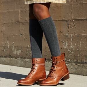 Timberland Sutherlin Bay Lace Up Combat Boots Brown Burnished Leather 9.5